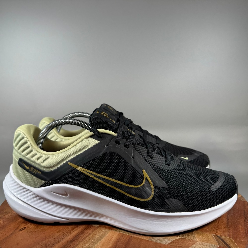 Nike Quest 5 Mens Running Shoes Black Gold DD0204-301 Size 10